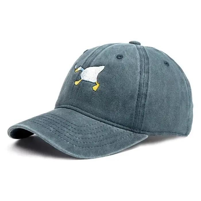 Casquette de baseball brodée avec motif de canard pour hommes et femmes