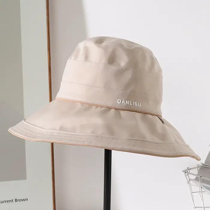 Lettres à la mode à large bord pare-soleil chapeau femmes seau chapeaux décontracté vacances en plein air léger été