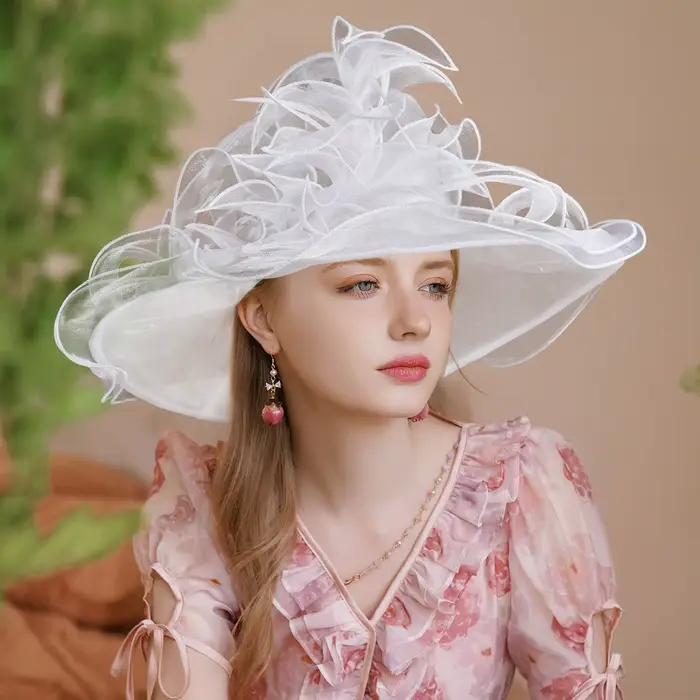 2026 Kentucky Derby chapeaux Organza chapeau été plage
