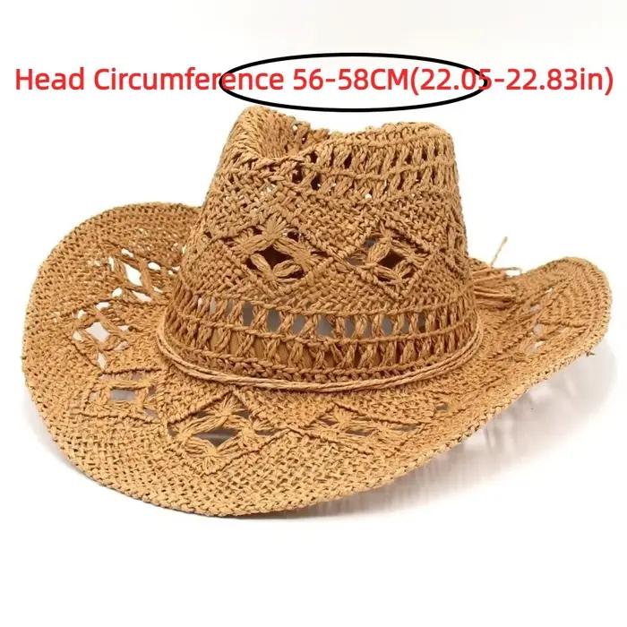 Chapeau de paille bohème ajouré à large bord avec décorations coquillages