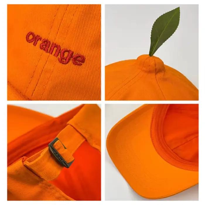 Casquette de baseball polyvalente en coton orange