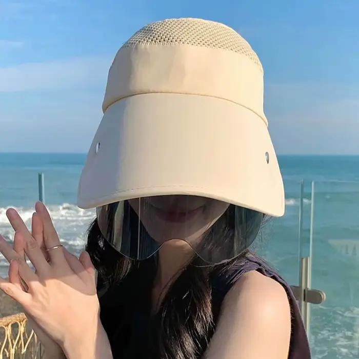 Chapeau de plage à visière rétractable pour femmes