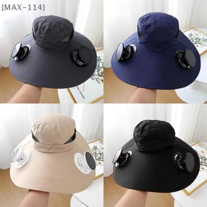 【MAX-114】Chapeau de pêche d'extérieur avec ventilateur solaire USB rechargeable