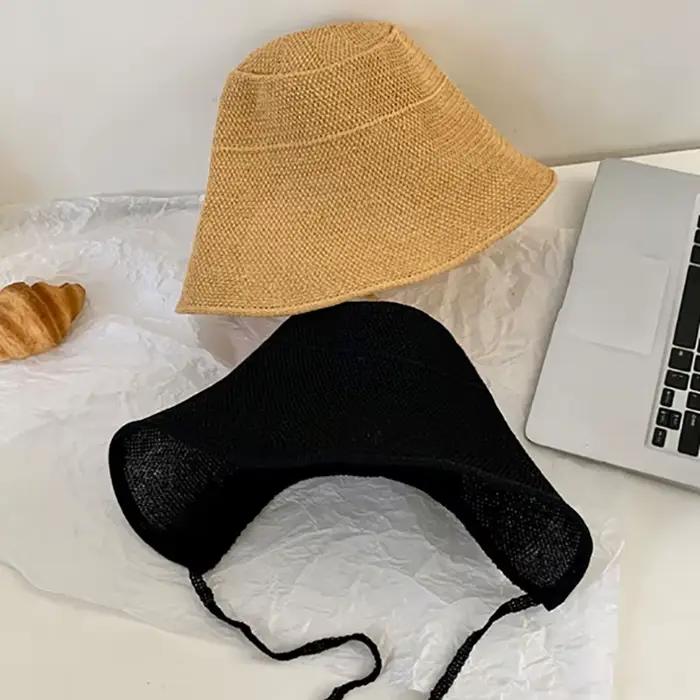 Chapeaux de soleil en paille de lin pour femmes