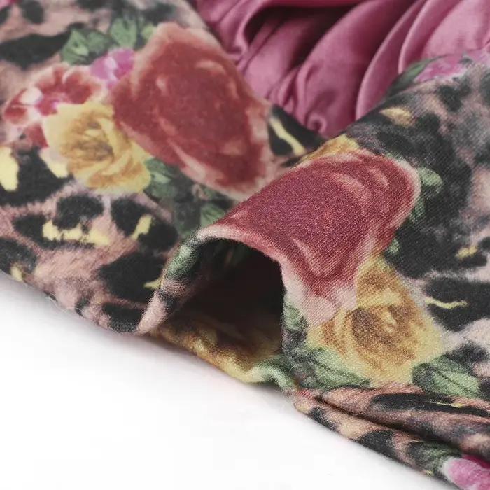 InjSatin-Bonnet de Cheveux Extra Large avec Bande Florale Confortable