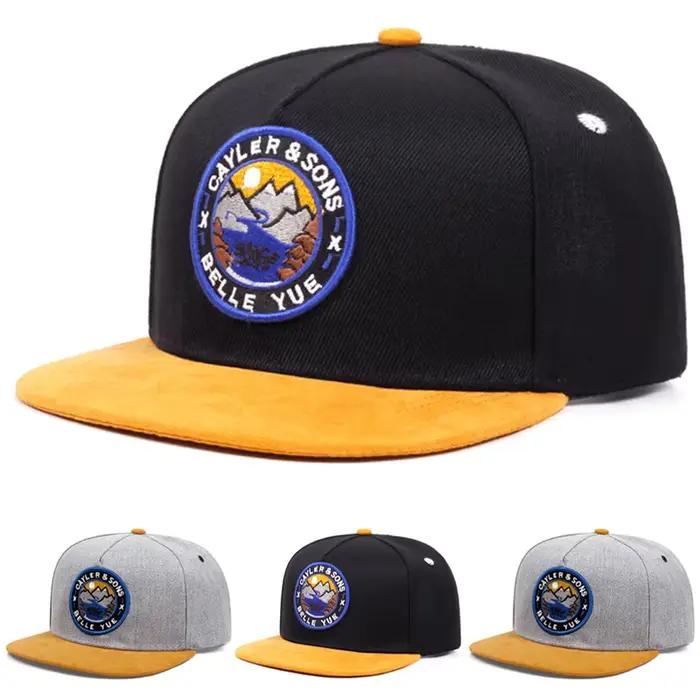 2025 personnalisé créatif nouveau chapeau à bord plat BELLE YOE coucher de soleil broderie mode Hip Hop