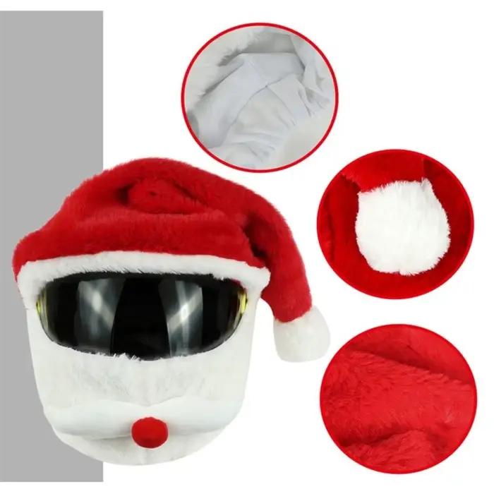 Casque complet design casque de moto chapeau de Noël en peluche dessin animé casque de Noël style américain amusant occassionnel pour adultes occasions spéciales fêtes familiales et amicales