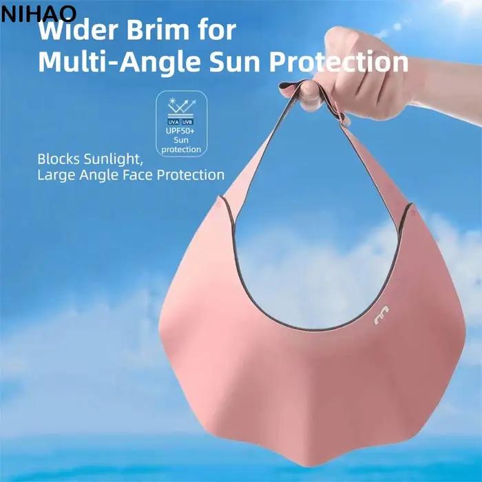 Chapeau de soleil pliable anti-UV à large bord avec protection solaire