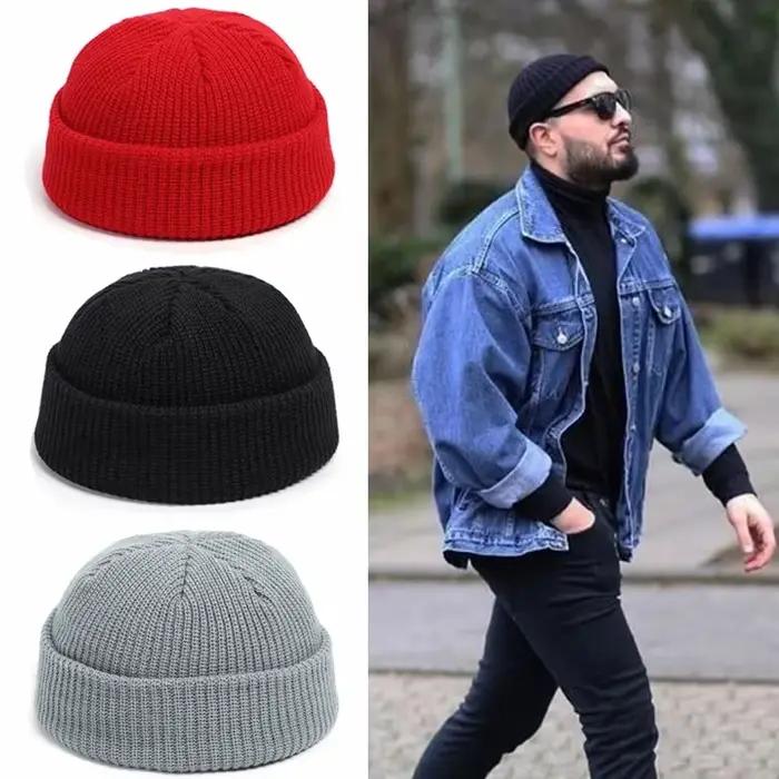 Mode Hip Hop Beanie tricoté chapeau hommes Skullcap femmes hiver chaud sans bords Baggy Melon casquette manchette Docker pêcheur bonnets chapeaux