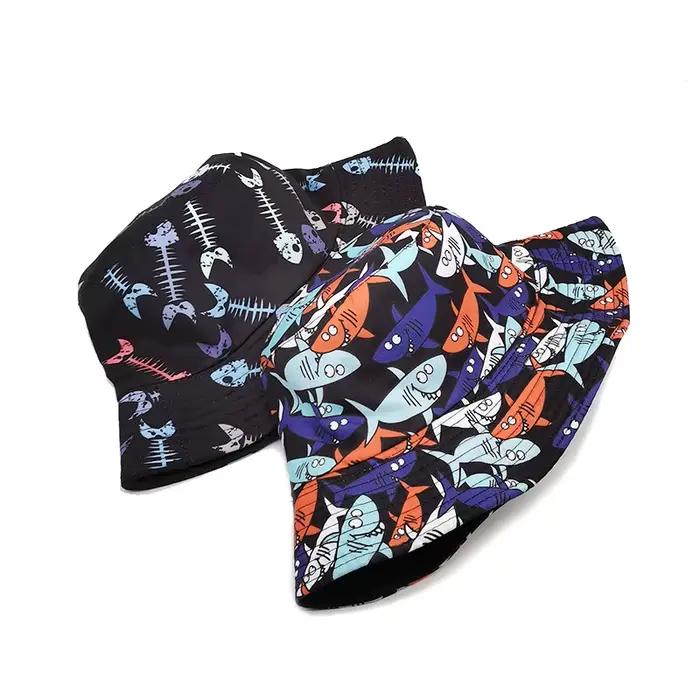 Chapeau Bob Réversible Hiphop Amusant à Motif Poisson