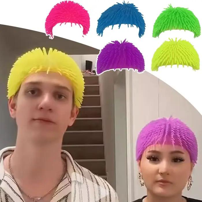 Chapeau foufou amusant avec poils en TPR
