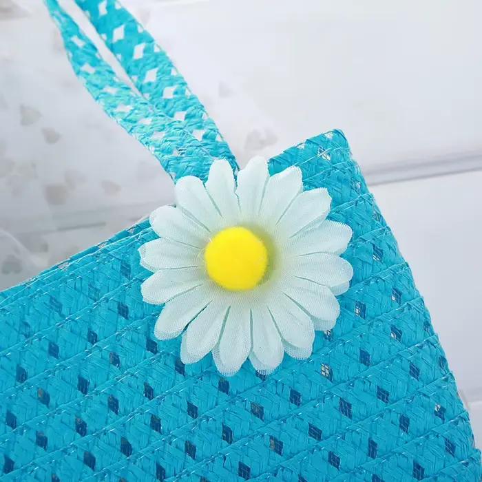Chapeaux de plage en paille à large bord pour enfants unisexe protection solaire printemps été motif fleuri style novateur occassions plage vacances école primaire