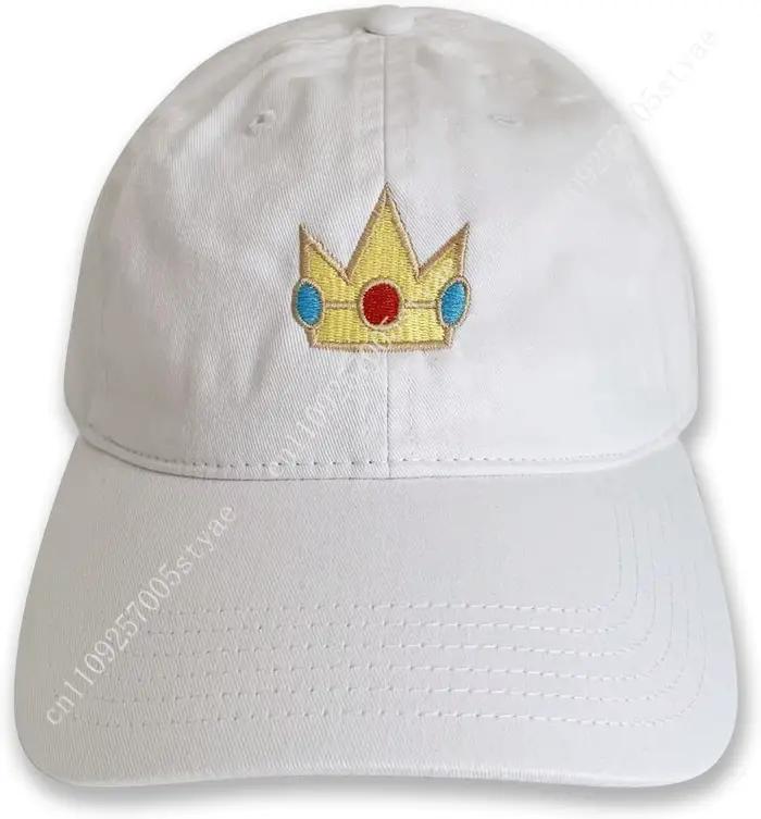 Casquette de princesse Peach pour Halloween, brodée, en coton lavé