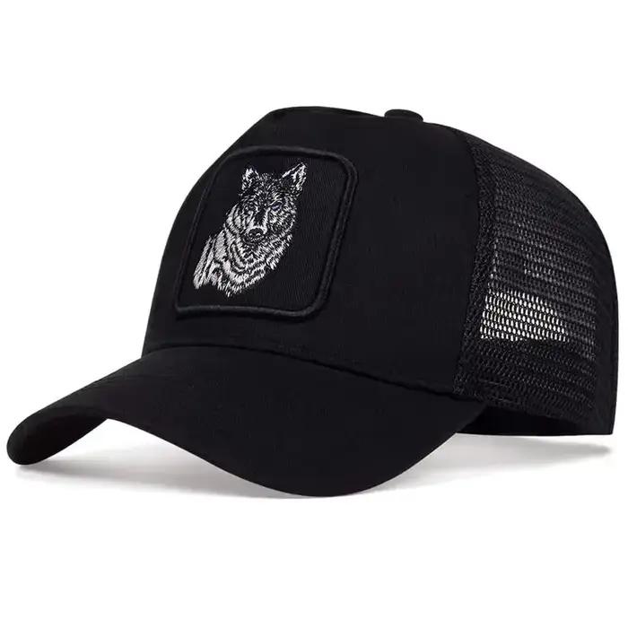 2025 nouveau loup brodé hommes mode casquette décontractée femmes en plein air respirant parasol Net chapeau été
