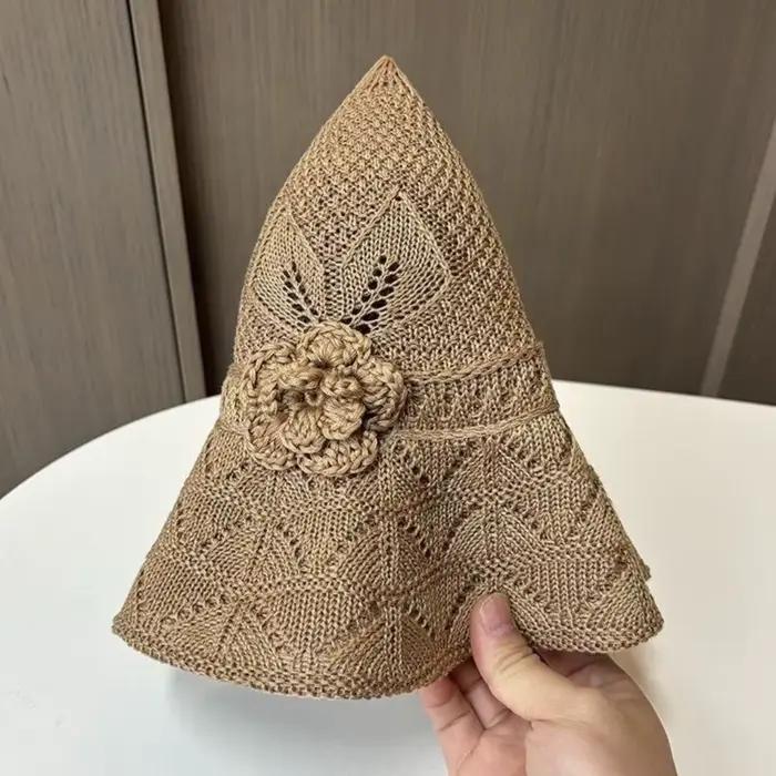 Chapeau de soleil élégant en paille style français