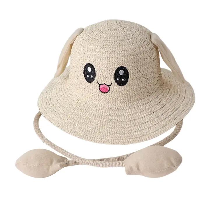 Chapeau de paille pare-soleil d'oreille de lapin