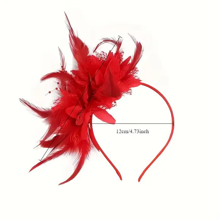 Bandeau à Fleurs en Plumes Accessoire de Cheveux Élégant pour Fête d'Halloween Diadème de Mariée et Chapeau Fascinateur pour Femmes Occasions Spéciales