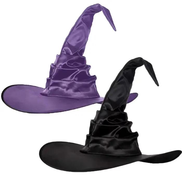 Chapeau de sorcière noir pointu pour halloween et cosplay polyvalent ajustement confortable multicolore pour femmes et hommes occasions spéciales