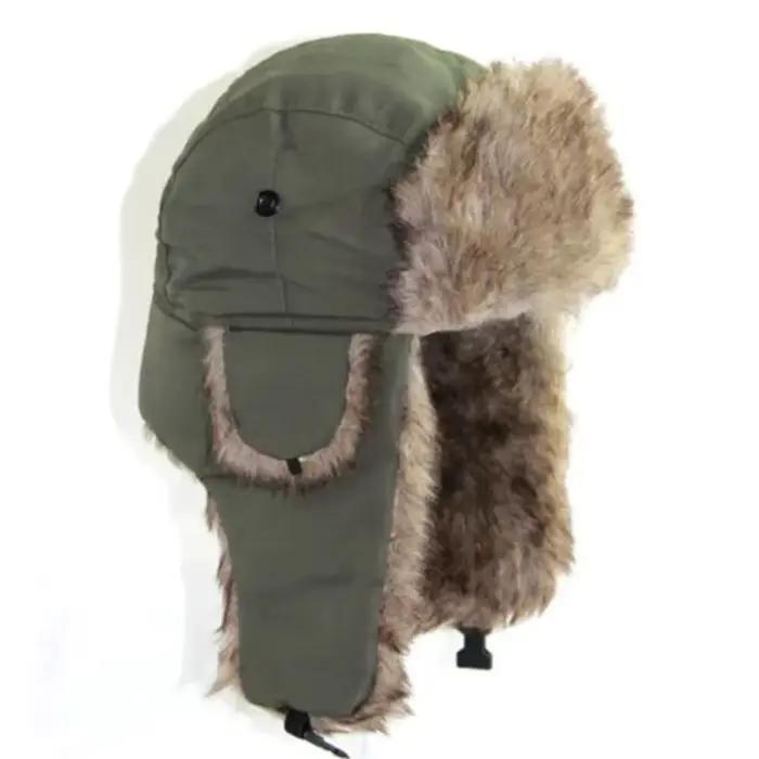 Homme hiver trappeur aviateur trooper oreillette chaud russe imperméable Ski chapeau Bomber casquette