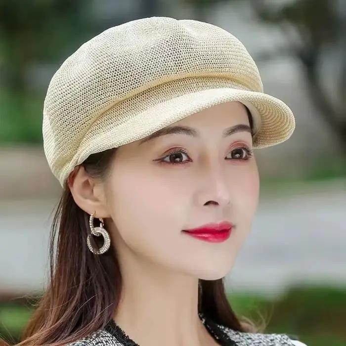 Casquette élégante unie en tissu respirant pour femme
