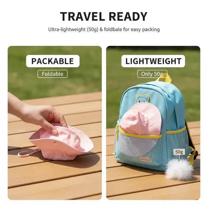 Un chapeau de soleil uni pour bébés filles