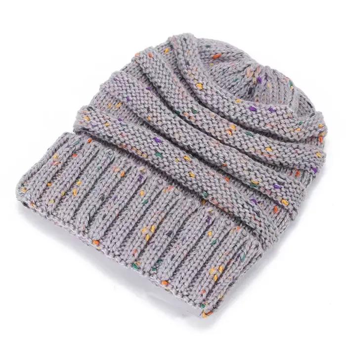 Femmes automne hiver tricoté casquettes mignon chaud vêtements d'extérieur chapeaux bleu noir