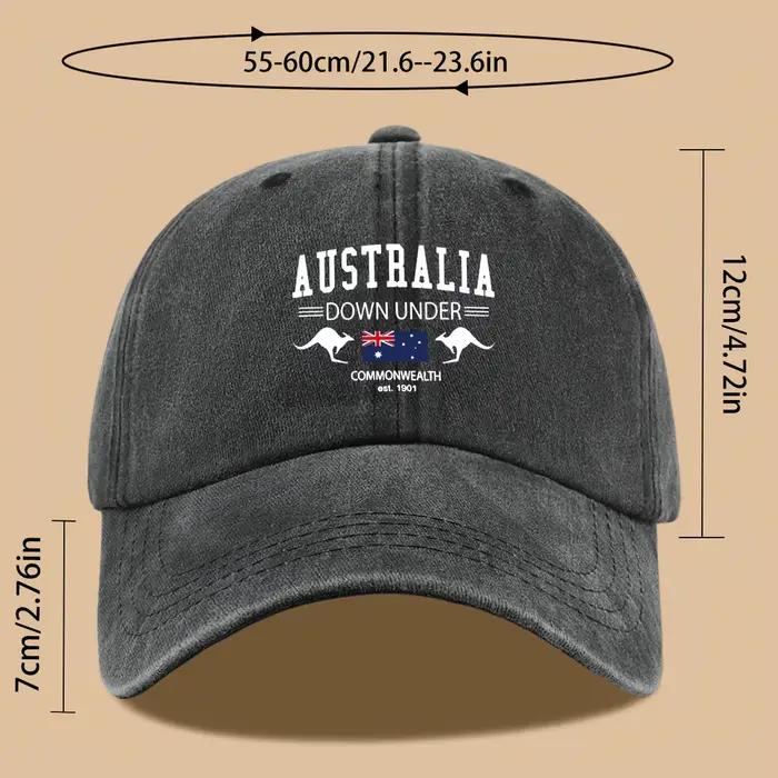 Casquette de baseball avec drapeau australien et imprimé kangourou
