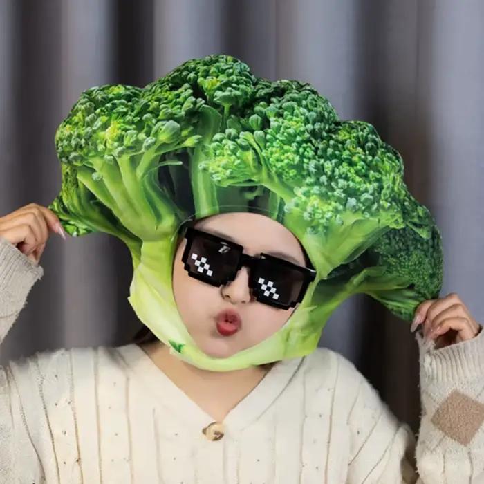 Chapeau brocoli en peluche pour enfants adultes