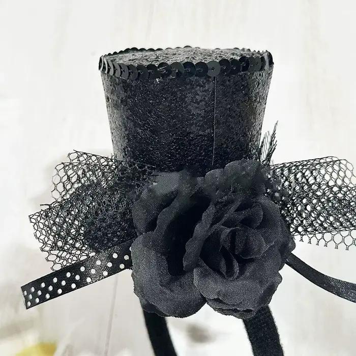 Mini chapeau haut-de-forme à paillettes