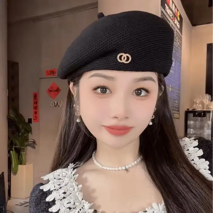 Chapeau béret polyvalent et élégant Version coréenne pour le printemps et l'été