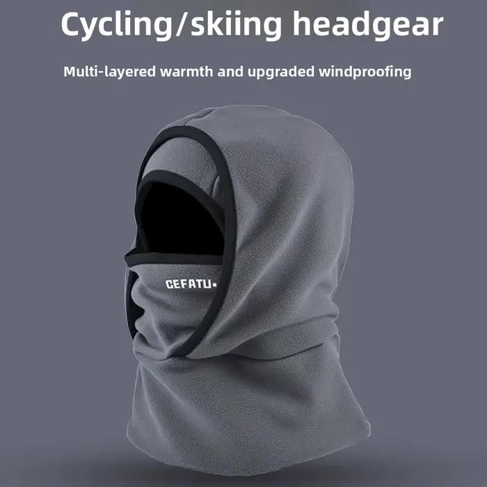 Cagoule Double couche casquette de cyclisme polaire résistant au froid chapeau chaud masque Protection du cou