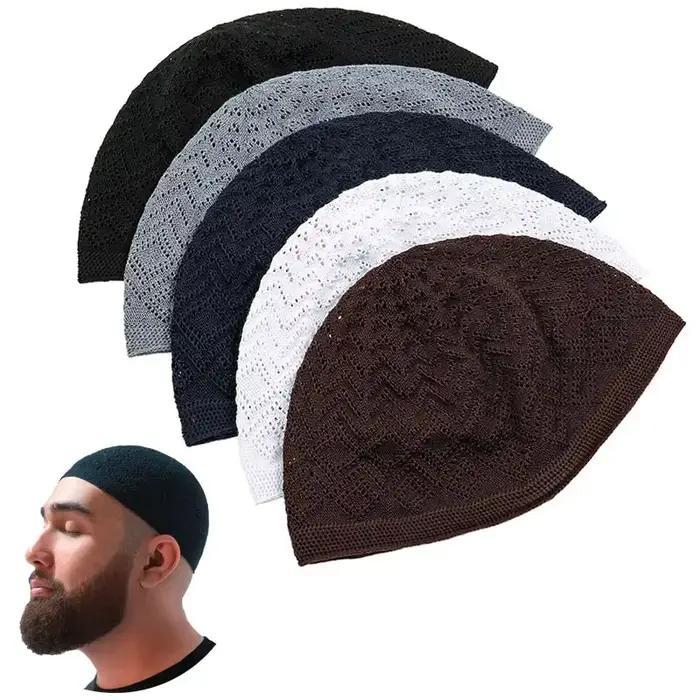 Chapeau de prière musulman pour homme en polyester tricoté multisaison islamique occidentale occassions spéciales de Ramadan et cérémonies traditionnelles
