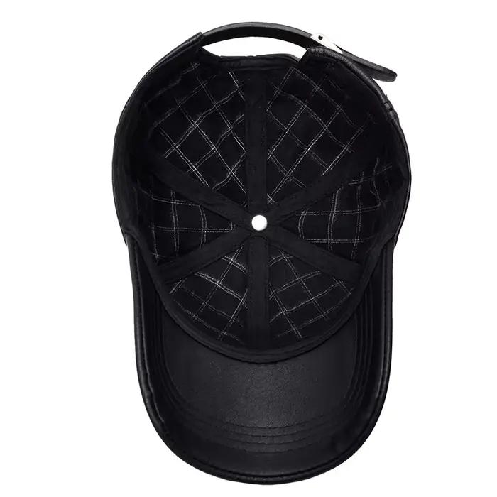Casquette de baseball en cuir PU de luxe FS pour femme