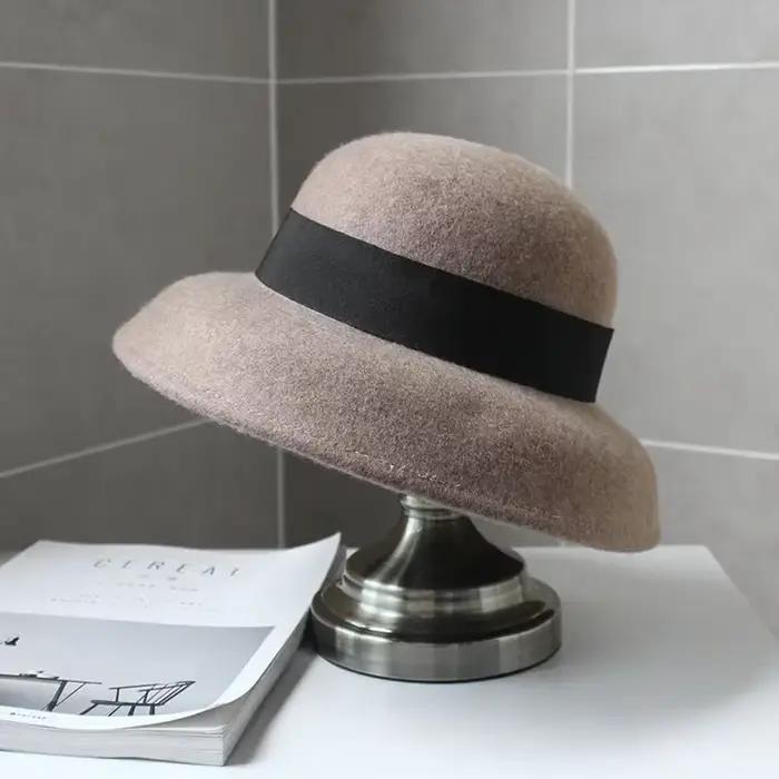 Robe écrasable Fedora femmes Style Vintage chapeau 100% pur laine feutre