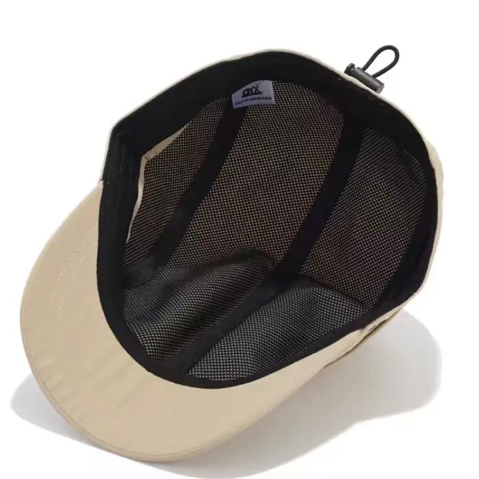 Casquette classique noire à 5 panneaux en maille pour hommes et femmes