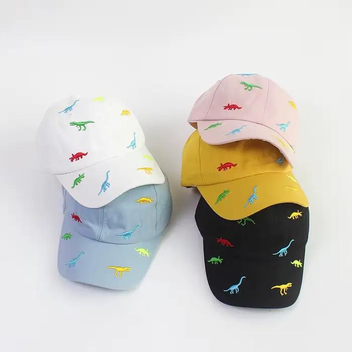 Casquette de Baseball avec Broderie de Dinosaure de Dessin Animé pour Bébé, Chapeau de Soleil Ajustable d'Extérieur pour Enfant Garçon et Fille, Style Sportif, Convient pour Toutes les Saisons