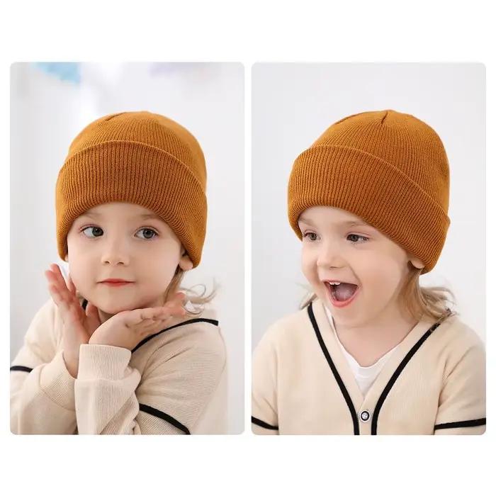 Bonnet d'hiver chaud en tricot doux pour enfants