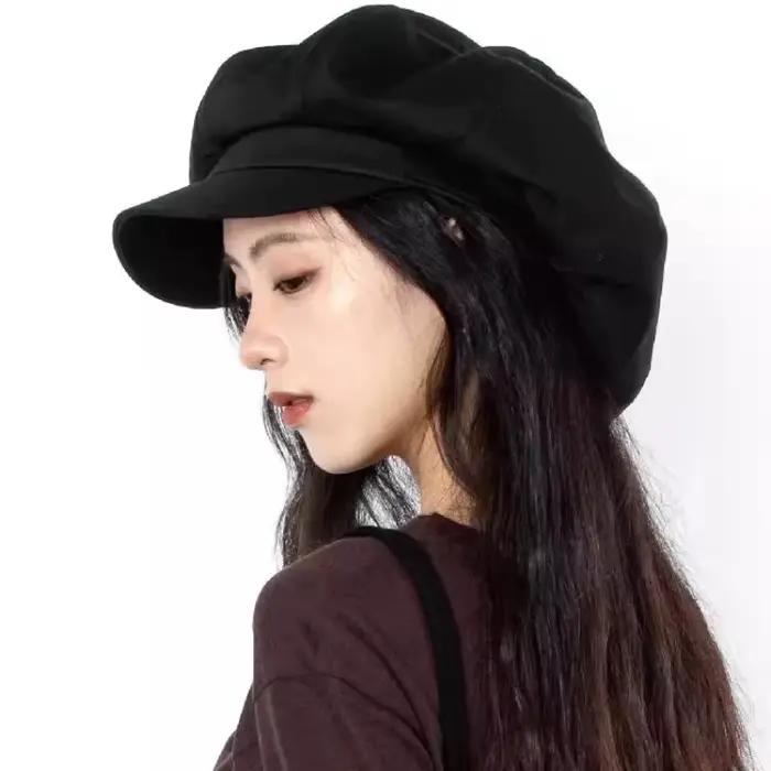 Casquette de journal en toile et cuir surdimensionnée de 62cm
