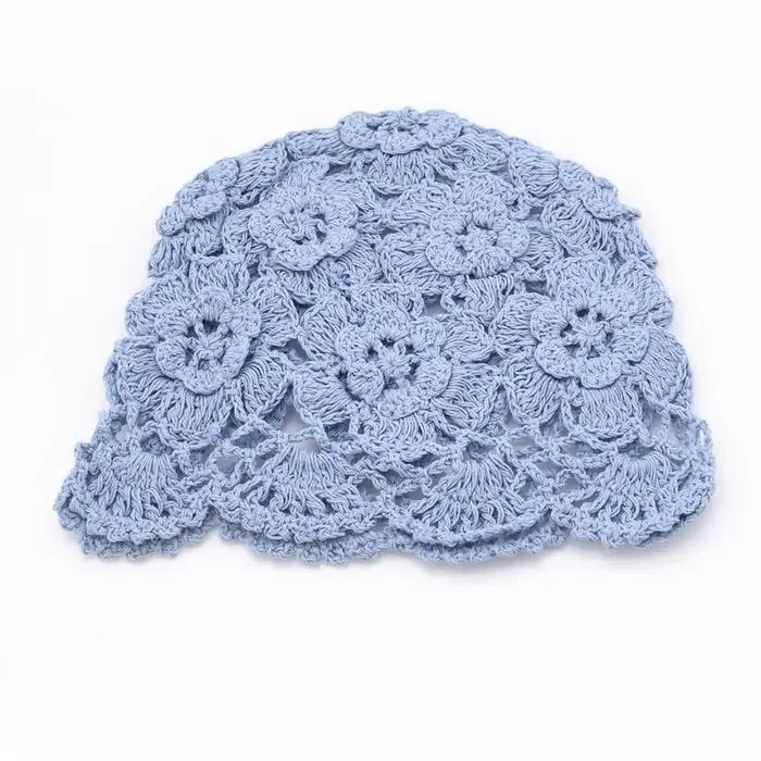 Bonnet fin creux en dentelle respirante pour femme, multicolore, tricoté à la main, pour tenues décontractées, printemps, été, automne, hiver