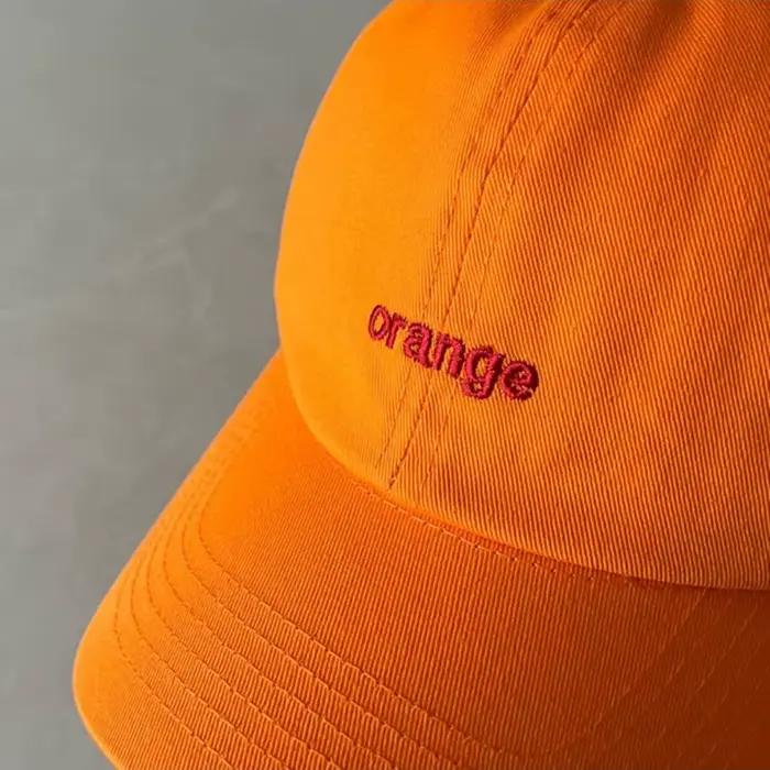 Casquette de baseball polyvalente en coton orange