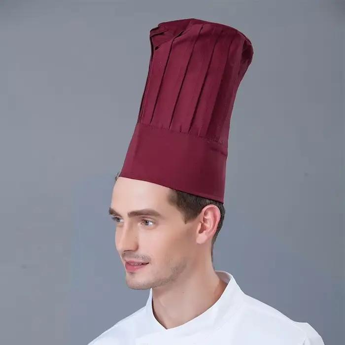 Casquette de chef haute de 29cm avec bande élastique ajustable en polyester pour hommes et femmes occasions professionnelles hôtellerie restauration