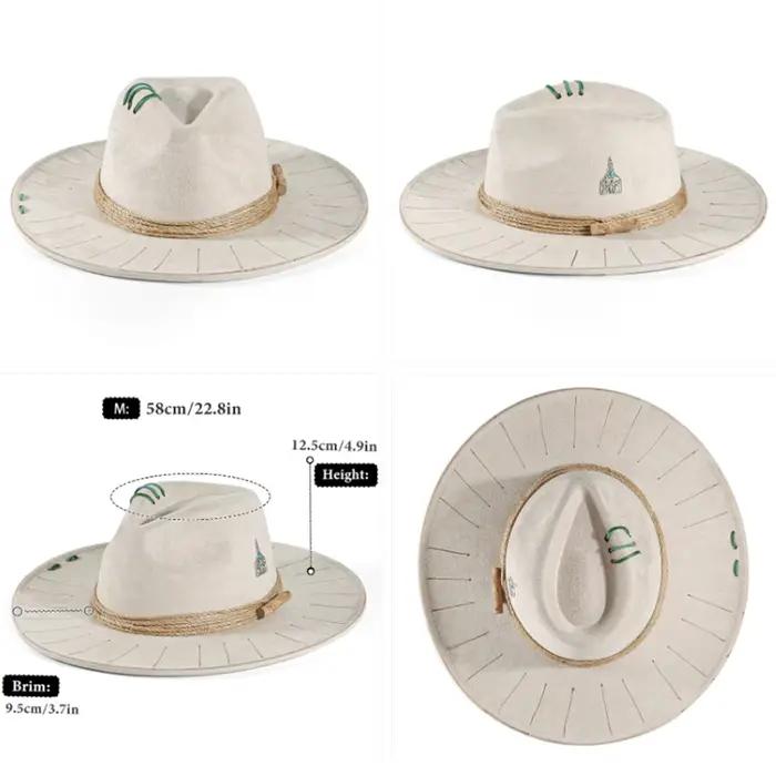 Chapeau Fedora fait à la main en daim pour hommes et femmes