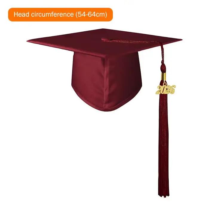 Chapeau de cérémonie de remise des diplômes 2026 avec pompon pour lycée et université unisexe pour habillage de cérémonie et célébration de diplôme