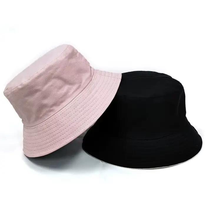 Chapeau de seau réversible en coton pour hommes et femmes avec protection solaire et douze couleurs pour diverses occasions de loisirs et événements