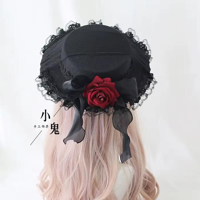 Chapeau plat Lolita élégant en rayonne pour femmes, idéal pour voyager et se démarquer à chaque saison