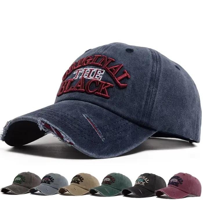 Casquette de baseball vintage unisexe avec broderie de lettres