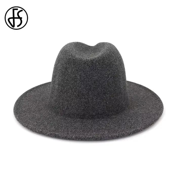 FS – chapeau de Jazz en laine Beige et blanc pour femmes et hommes