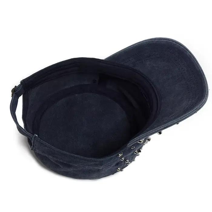 Chapeau plat rétro Punk Rock Hip Hop Casquette de Baseball Y2K Visière Camionneur Casquette Militaire réglable pour femmes et hommes occasions extérieures toute l'année