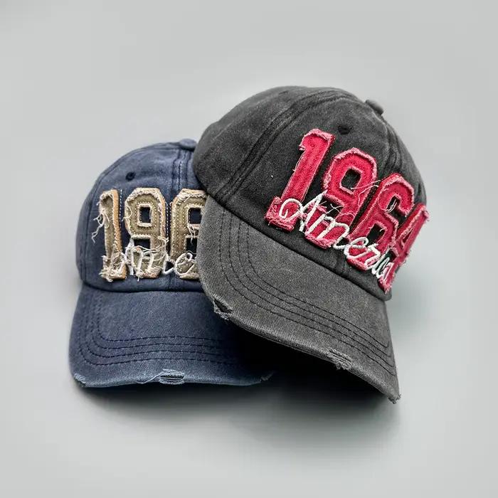 Chapeaux de baseball rétro brodés de lettres de détresse