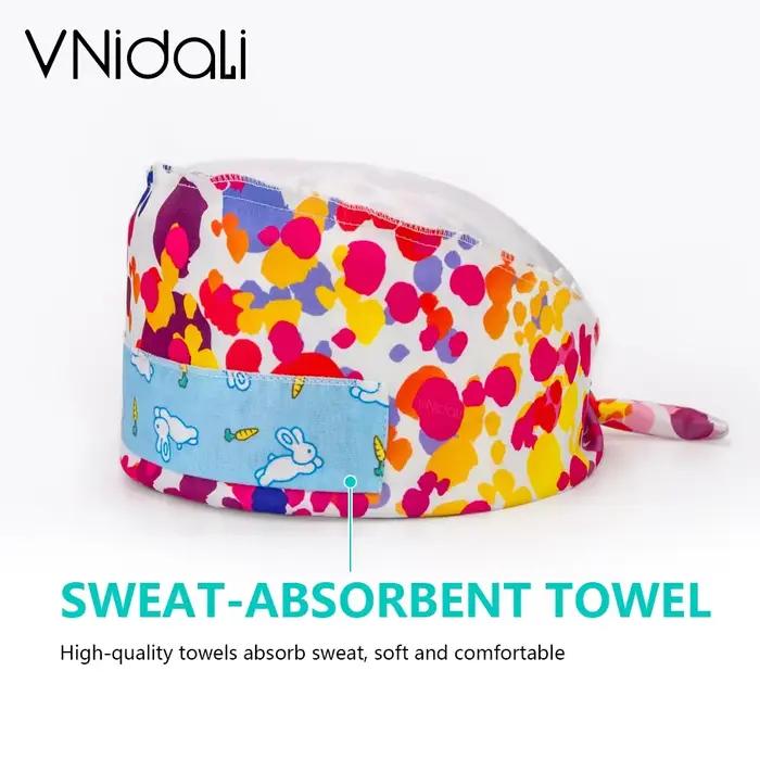 Coton sucre crâne impression chapeaux réglable gommage chapeau salon de beauté casquette de travail laboratoire